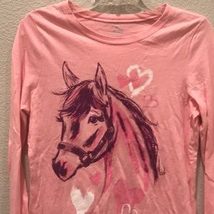 Children’s Place, girls (10/12) L, horse LS tee!